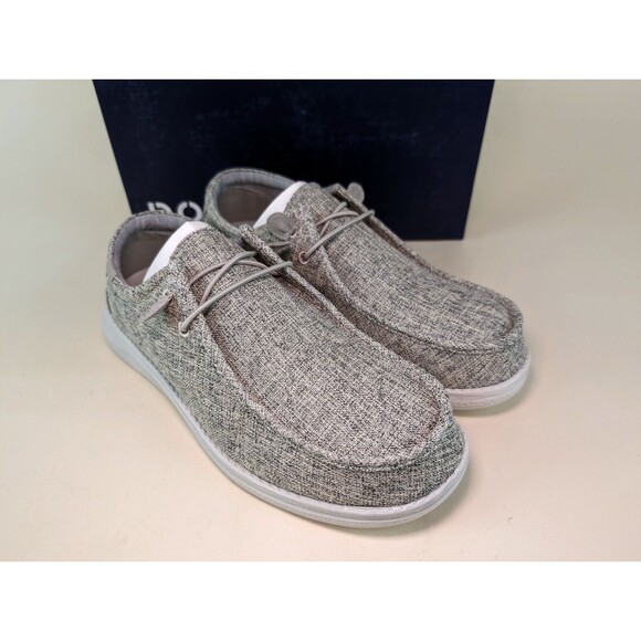 Dockers Shoes Mens 8.5 M Farley Oxfords Loafer Cement Grey Canvas Lace Up NEW - Picture 3 of 10